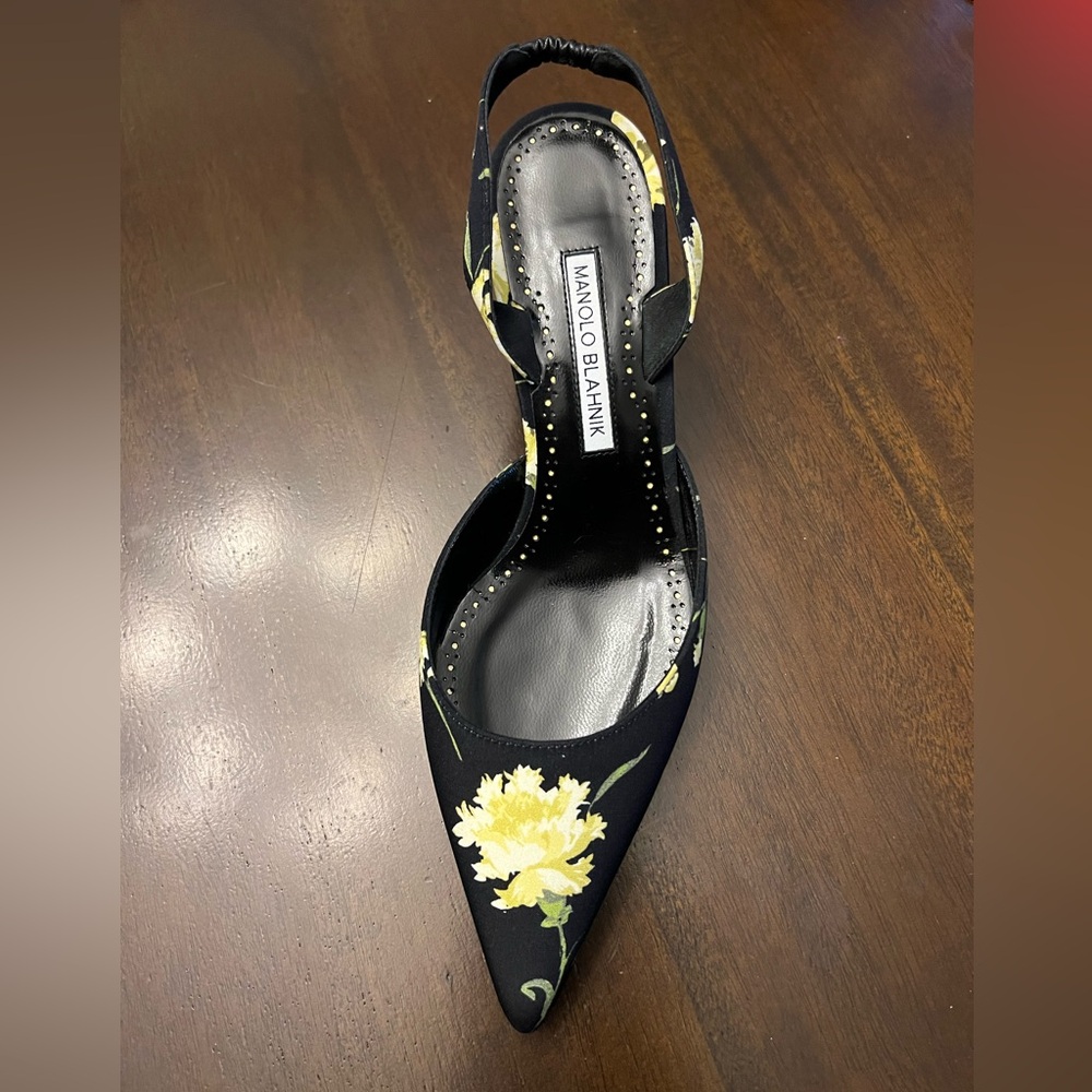 Carolyne Floral Pointed Toe Slingback Pump